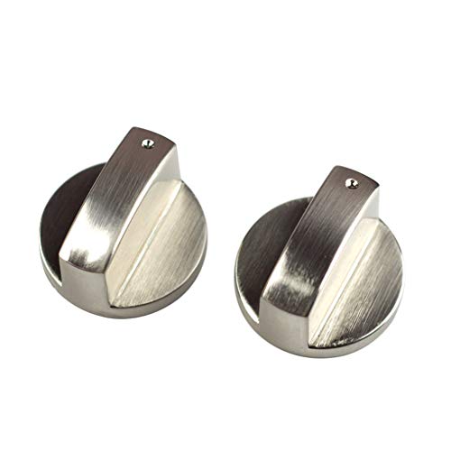 Rolin Roly Brushed metal Gas Stove Knobs Cooker Control Switch Range Oven Knobs Cooktop Burner Knob Gas Hob Switch Kitchen Replacement Accessories (4 x 8mm)