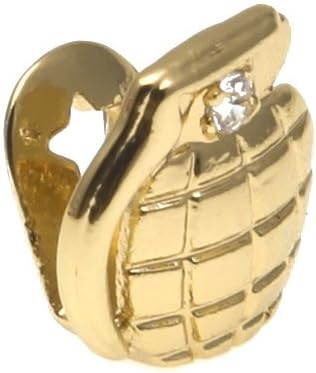 New Custom Fit 14k Gold Plated Hand Grenades Shape Teeth Grillz Caps Top &amp; Bottom Grill Set