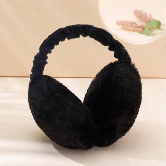 Photo 1 of (Black) Winter Fall Full Coverage Ear Muffs for Cold Weather, Frost Protection, Warm Plush Ear Warmers for Women Men