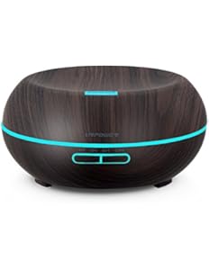 URPOWER Essential Oil Diffuser, 200ml Wood Grain Aromatherapy...