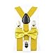 Hanerdun Kids Suspender Bowtie Sets Adjustable Suspender With Bow Ties Gift Idea For Boys And Girls, Navy Blue, One Size
