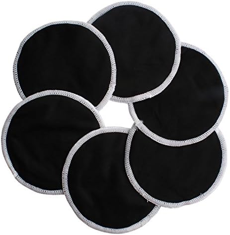 ana wizWashable Natural Bamboo Breast Pads (Pack of 6, Black)