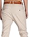 ITALY MORN Men's Chino Khaki Flat Front Casual Pants L Cream Khaki