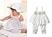 Itaar Baby Clothes Toddler Girl Ruffle Dress + Pants + Hat Outfit Set 0-18 M White 3pcs (X-Small(0-6Months))