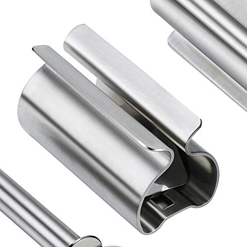 CoscosX Toothpaste Squeezer, [3 Pack] Metal Rolling Tube Squeezer,Silver Toothpaste Seat Holder Stand Rotate Toothpaste Dispenser for Bathroom,Salon