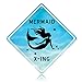 Mermaid Room Decor - Decorative Aluminum Blue Mermaid Crossing Street Sign