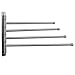 Swing Out Towel Bar - Stainless Steel Swivel Towel Rack - Space Saving Swinging Towel Bar for Bathroom - Wall Mounted Towel Holder Organizer with 4 Arms- Easy To Install - Brushed Finish (20