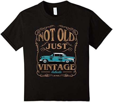 Kids Not Old Just Vintage American Classic Car Birthday Tshirt 4 Black