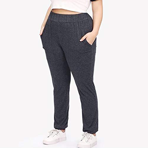 CCatyam Plus Size Pants for Women, Trouser High Waist Leggings Solid Pocket Sexy Loose Casual Fashion Gray - Thumbnail 4