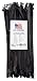 Heavy Duty Cable Zip Ties. Durable strong nylon tie wraps, 120 LB Tensile Strength (12 Inch 100 Pack, UV Black)