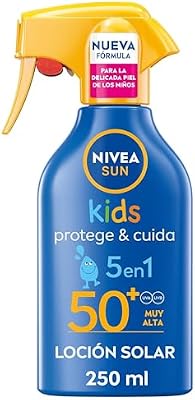 Nivea sun solar spray kids protect & care fp50+ (1 x 270 ml), protetor solar infantil à prova d'água, proteção solar muito alta para crianças