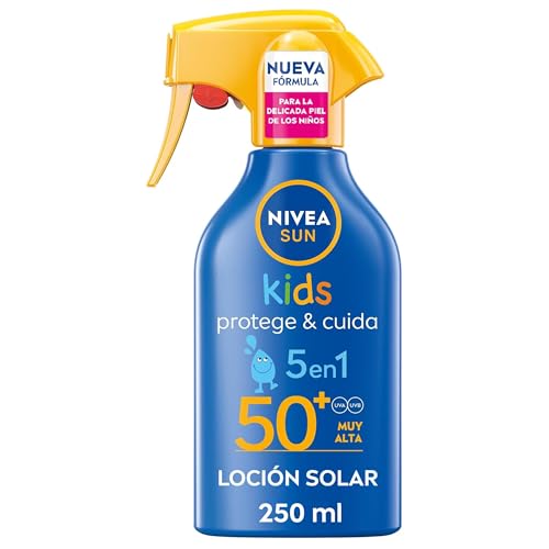 SUN Protege & Cuida Kids - Spray FP50+ - Protector Solar Infantil - Protección UVA/UVB Alta - Resistente al Agua - Hidratación Profunda - Aplicación Sencilla - Piel Sensible Para Niños - 250 ml