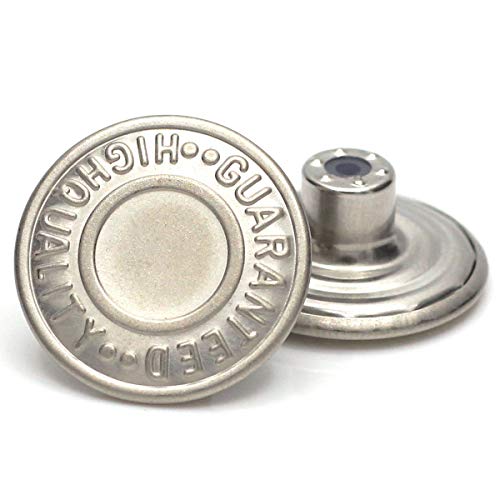 20mm Replacement Jean Tack Buttons GHQ No Sew Metal Buttons 12 Set