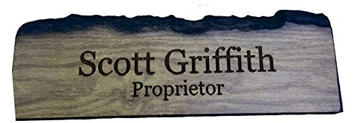 Rustic Log Personalized Desk Name Plate 4â€ x 11.75â€ - Free Engraving