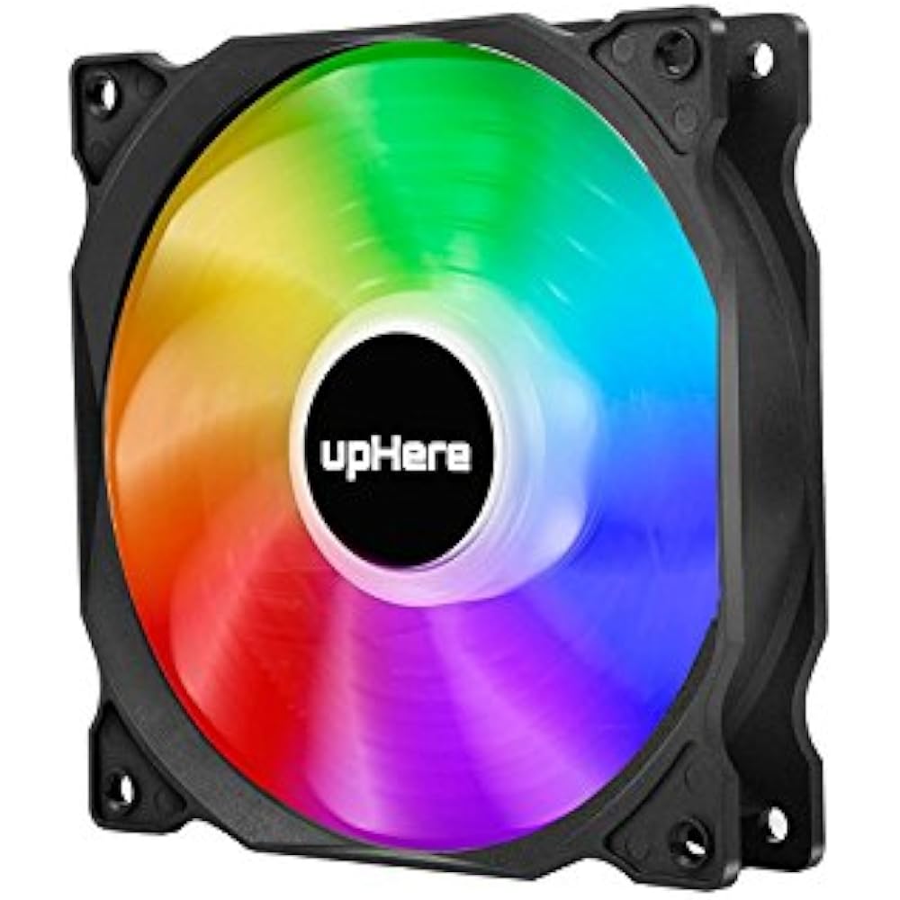 UpHere Wireless RGB LED 120mm Case Fan,Quiet Edition High Airflow