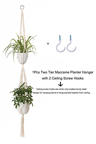Hanging Planters 2 Tier Macrame Plant Hanger By Timeyard