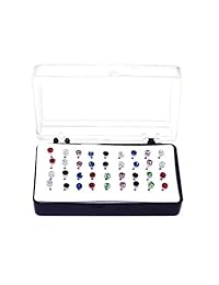 Aretes hipoalergénicos de cristal, 1 8", juego de 36 o 72, 18 o 36 pares en placa de plástico