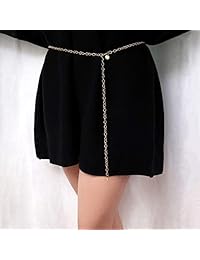 Fstrend - Collar de cadena para el cuerpo, fino, para mujeres y niñas