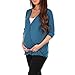 Mother Bee Maternity Criss Cross Maternity and Nursing Wrap Tunic Teal
