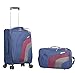 Aerolite 21 Inch Carry On Lightweight 4 Wheel Spinner Suitcase & Flight Bag Under Seat Shoulder Bag Set (Navy)
