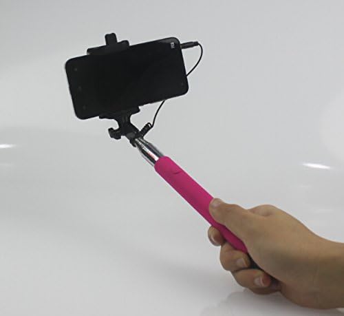 Mobile Accesories Audio Cable Take Pole Wired Remote Control Shooting Shutter Monopod Selfie Extendable Handheld Stick for Iphone Android(Blue)