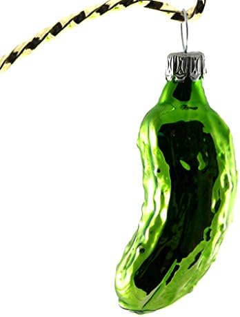 Glass Christmas Pickle Ornament (small, applegreen, shiny)