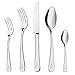ENLOY 20 Pieces Flatware Set, 18/0 Stainless Steel Utensils, Service for 4, Heavy Duty Silverware Gift, Heavyweight Cutlery, Dishwasher Safe, Mirror Polished Dinner Knife, Fork, Spoon for Restaurant