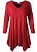 LARACE Plus Size Women Tunic Tops 3/4 Sleeve Shirt for Legging (Wine Red, 2X)