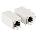 Jadaol RJ45 Coupler, Ethernet Coupler Inline Coupler for Cat8/Cat7/Cat6/Cat5e, 1000Mbps Ethernet Extender Adapter LAN Connector for Router Modem Switch Network Extension, Female to Female 1 Pack White