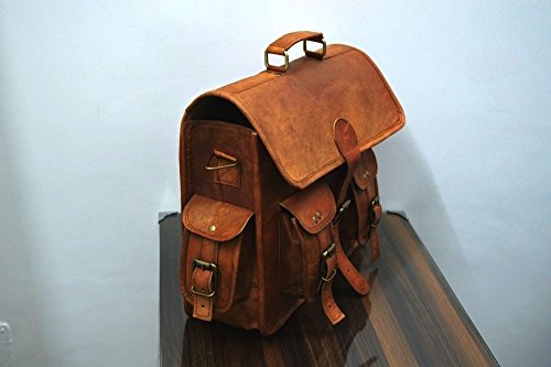 Leather Native 2 Side Pouch Brown Leather Motorcycle Side Pouch Saddlebags Saddle Bag Panniers ( 2 BAGS ) - Thumbnail 5