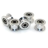 BIQU GT2 3mm Bore Aluminum Toothless Timing Belt Idler Pulley/Double Head for 3D Printer 6mm Width Timing Belt (Pack of 5pcs)