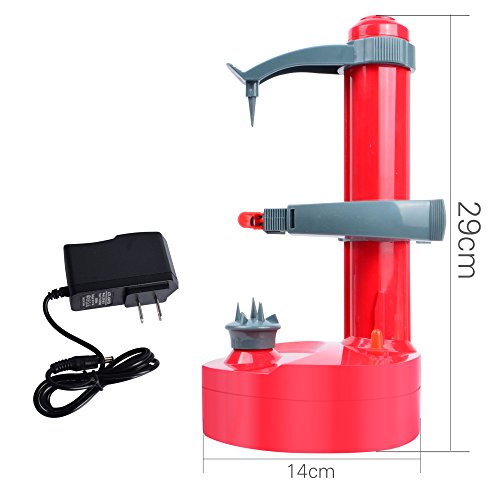 LOHOME Electric Potato Peeler [2 Extra Blades] - Automatic Rotating Fruits & Vegetables Cutter Apple Paring Machine - Kitchen Peeling Tool - Thumbnail 4
