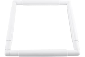 Walfront Universal Square Plastic Embroidery Cross Stitch Frame, Polypropylene Material, White, 27.9x27.9cm