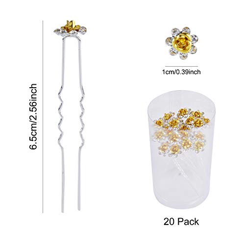 34 Pack Gold Vintage Retro Rustic Wedding Bridal Long Hair Vine Headpiece Jeweled Headbands Crystal Beads Rhinestone Pearl Flowers Leaf Chain Tiara Crown Floral Wreath Hairband Hair Clips Bobby Pins