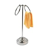 Deluxe Polished Nickel Steel Hand Towel Holder Stand (Polished Nickel_Large)
