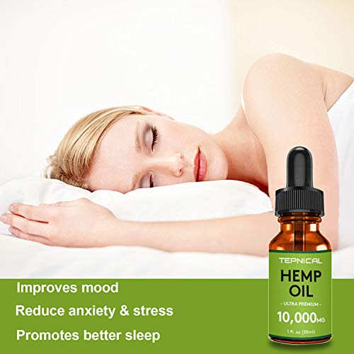 Hemp Oil Extract for Pain & Stress Relief - 10000mg of Organic Hemp Extract - 100% Natural Hemp Drops, Rich in Vitamin & Omega, Helps with Sleep, Skin & Hair, Improve Health - Thumbnail 3