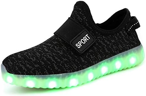 FASHOE Kids Boys Girls Breathable LED Light Up Shoes Flashing Sneakers