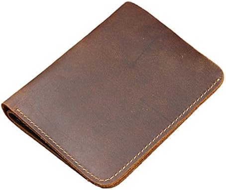 Men's bi-fold wallets crazy horse leather original design handmade(V)