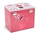 Jewelkeeper Girl's Musical Ballerina Jewelry Storage Box with 2 Pullout Drawers, Pretty Hearts Design, Swan Lake Tune
