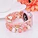 V-MORO Bracelet Compatible with Apple Watch Bands 44mm 42mm Women Pink Fashion Handmade Elastic Stretch Beads with Rose Gold Stainless Steel Adapters Strap for iWatch Series 4/3/2/1 42mm/44mm