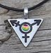 Pewter Transgender LGBT Gay Pride Triangle Pendant on Leather w/Rainbow Austrian Crystal