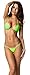 THE MESH KING Coqueta Brazilian Teeny Micro Thong Mini Bikini Swimsuit G String Green-Small