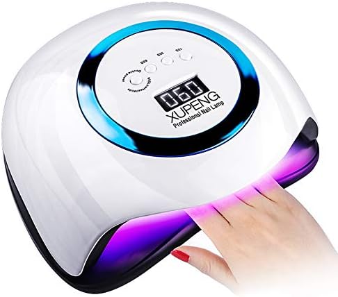 XUPENG 168W UV Nail Light, 42 LEDs Quick Drying, Nail Dryer, 4 Timer Settings, Dual Hand Foot, Auto Sensing, Gel Nail Light