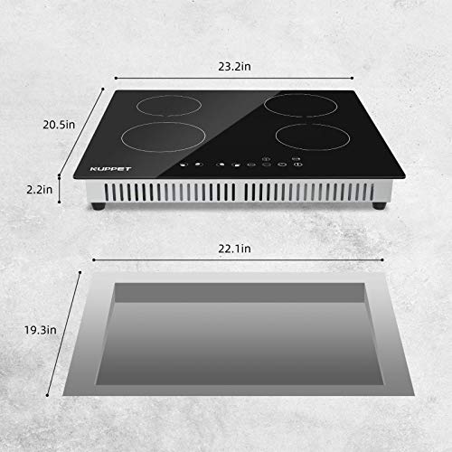 24 Inch Electric Cooktop, Kuppet Induction Cooktop Vertical with 4