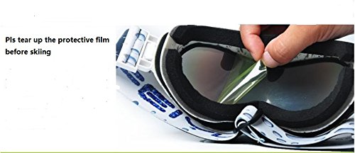Mounchain Ski Goggles with Anti-fog Spherical Dual Lens Windproof Over Glasses Ski UV Protection Snow Goggles for CS Tactical Military Bicycle Motorcycle Men Women Snowmobile Skiing Skating Water Drop