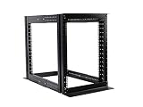 15U 4 Post Open Frame Server Rack Enclosure 19'' Adjustable Depth