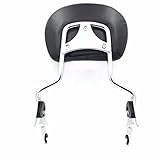 HTT adjustable Chrome Backrest Sissy Bar w/ Leather pad w/ Flat Mounting Plate For ALL YEAR Harley Davidson Touring FLHR- Road King FLHX- Street Glide (NEED DOCKING,SOLD SEPARATELY)