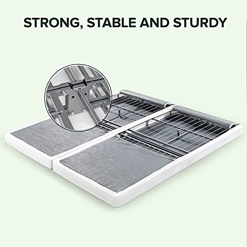 ZINUS No Assembly Metal Box Spring / 4 Inch White Mattress Foundation