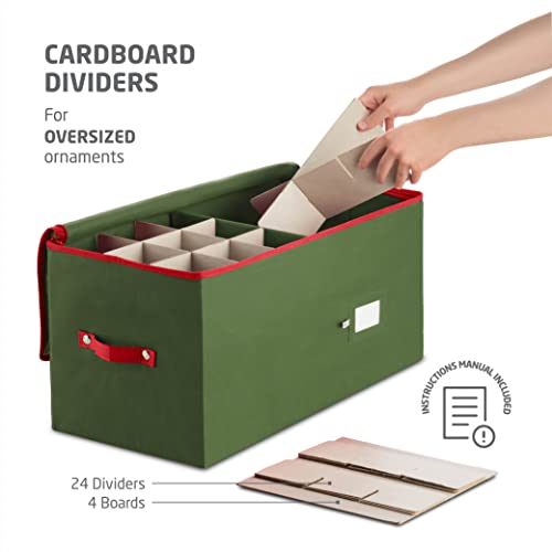 ZOBER Ornament Storage Box 4Inch, with Zippered Closure Protect