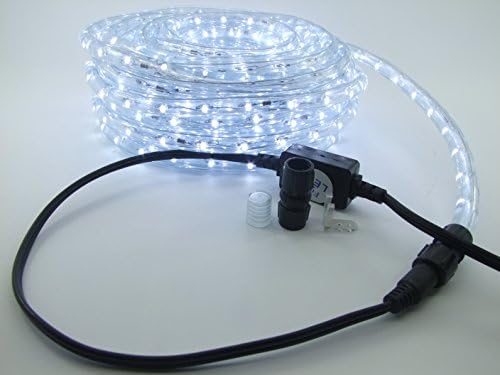 LUISHA 52ft Cool White 13MM LED Flexible Rope Light for Indoor /Outdoor Christmas Lighting Garden, Patio, Shop Windows, Christmas, New Year, Wedding, Birthday, Party, Event